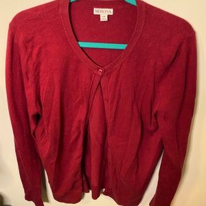 Red Merona Scoop neck Button-down Cardigan